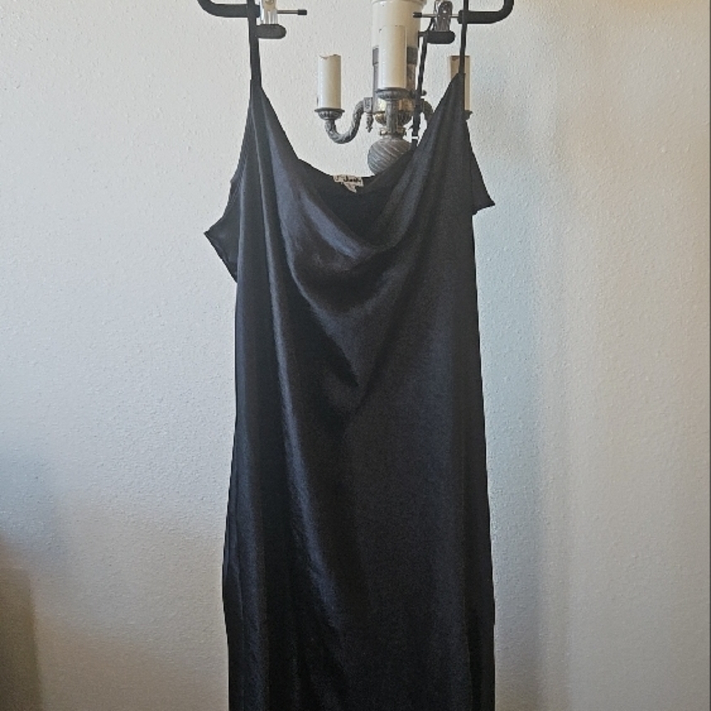 Black Satin Slip Dress